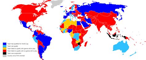 Updated Map Of Countries Qualified For The 2018 Fifa World Cup