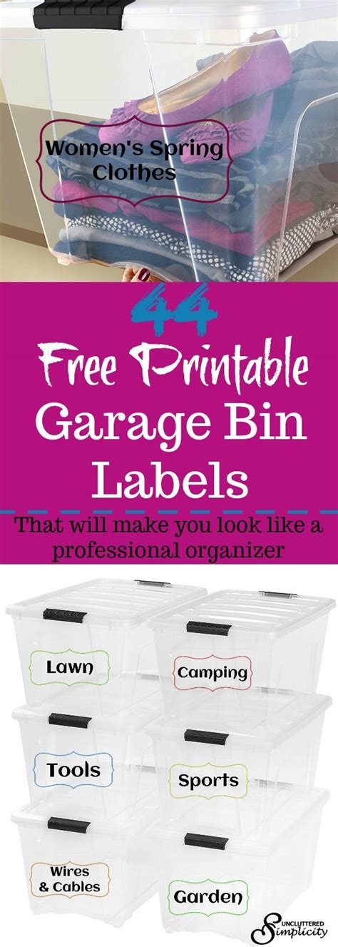 Snag our free garage organization project planner here. Free Printable Garage Bin Labels That Will Make You Look ...