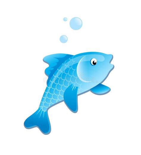 Blue Cartoon Fish Vector Illustration Cartoon Fish Fish