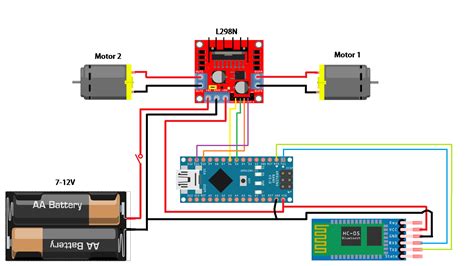 Arduino Bluetooth Car Circuit Diagram 4 Motors