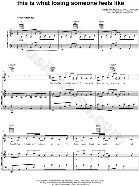 Jvke This Is What Losing Someone Feels Like Sheet Music In F Major Transposable Download