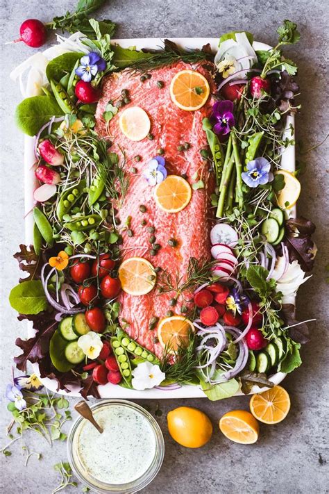 My go to recipes have mustard, mayo, soy sauce. Spring Salmon Salad Platter for Easter, Passover, Mother's ...