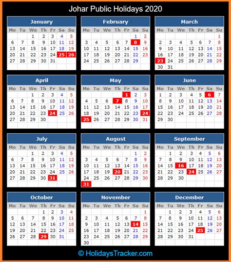 Johar Malaysia Public Holidays 2020 Holidays Tracker