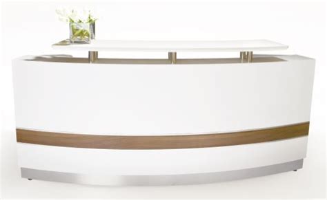 Arc White Gloss Curved Reception Desk Fast Office Furniture