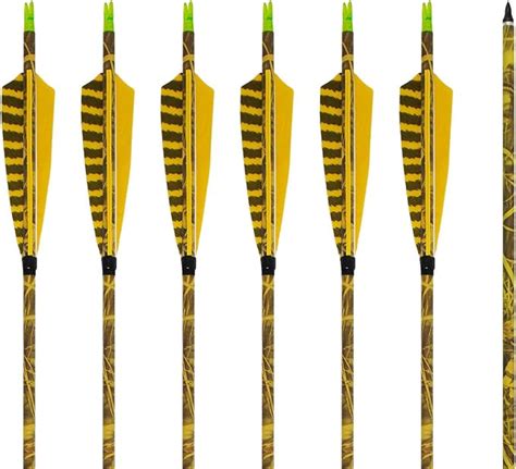 Carbon Archery Hunting Arrows 5 Camo Turkey Feathers Fletching With