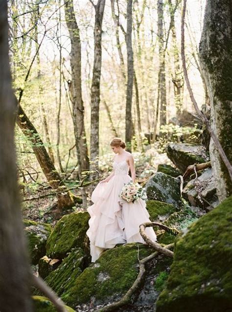 Enchanted Forest Blush Bridal Shoot Hey Wedding Lady
