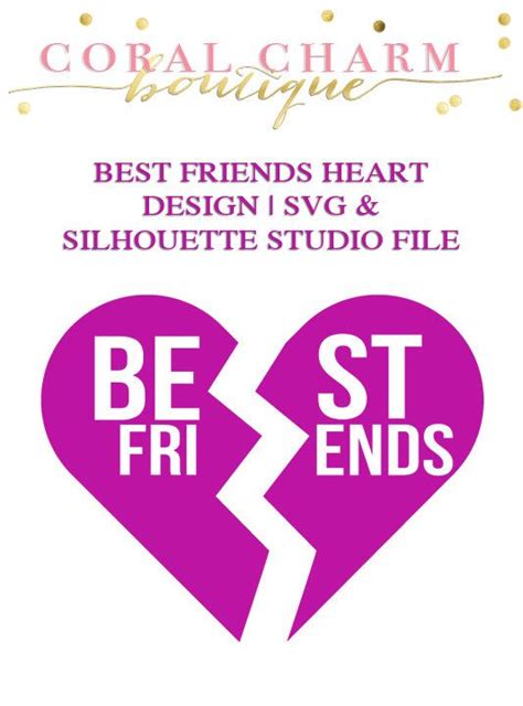 Best Friends Cracked Heart File For Cutting Machines Svg