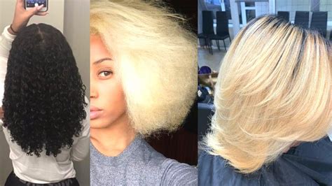 ⚡️ Black Girl Slays Blonde Hair ⚡️ Silk Press And Blonde Color