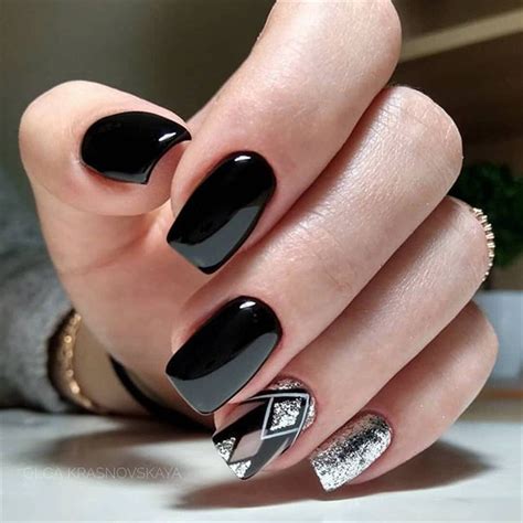 26 Elegant Black Nails Ideas Aray Blog For Chic Women Square Acrylic Nails French Manicure
