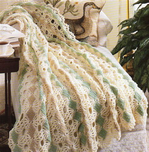 Lace Diamonds Afghan Crochet Pattern Lacy Afghan Throw Blanket Etsy