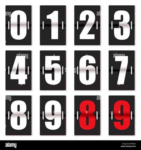 Old Fashioned Number Counter With Black Background And Red And White