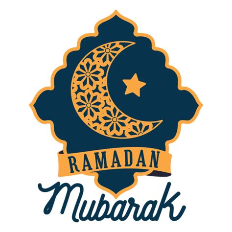 Ramadan Mubarak Crescent Half Moon Star Sticker Badge Transparent Png