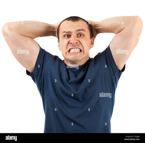 Portrait Of An Extremely Angry Young Man Stock Photo Alamy