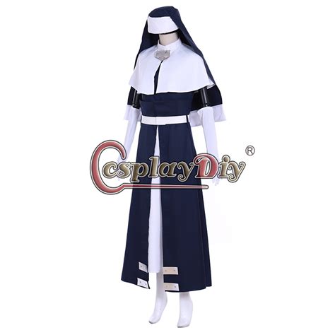 Cosplaydiy Anime Fire Force Nun Iris Cosplay Costume Dress Outfit