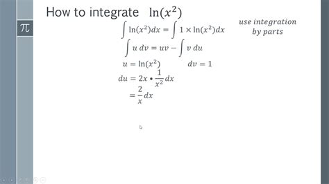 If the integral has two functions if one function can integrated but the other cannot also when the integral contains ln(x). How to integrate ln(x^2) - YouTube