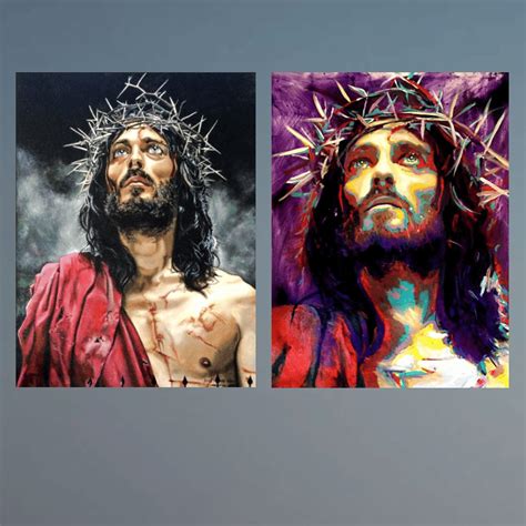 Abstract Painting Of Jesus Printed On Canvas Canvaspaintart