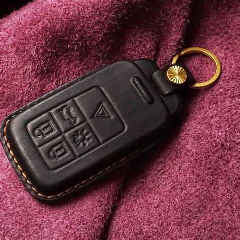 Leather Key Fob Fit For Key Case Cover Fits Volvo Xc90 Xc70 Xc60 V60