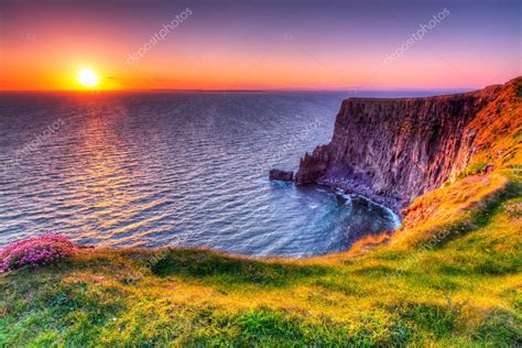 Cliffs Of Moher At Sunset ⬇ Stock Photo Image By © Patrykkosmider