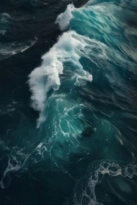 Ocean Waves Vertical Background Ai Generative Stock Illustration