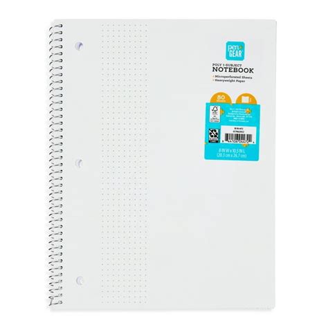 Pengear Dot Ruled 1 Subject Notebook 85 X 10 White 80 Sheets