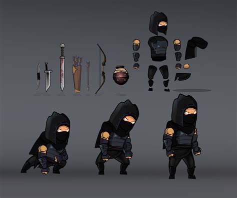 Dark Thief Platformer Character Game Art Partners