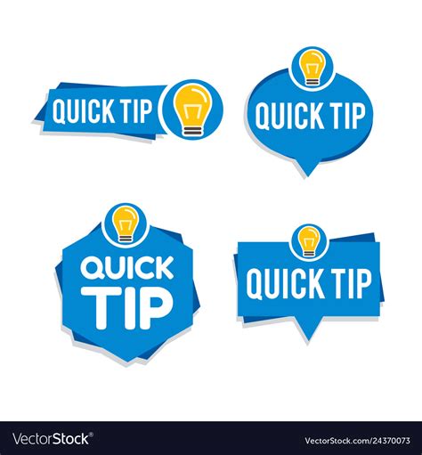Quick Tips Logo Icon Or Symbol Set With Different Vector Image
