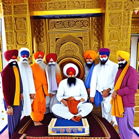 Ten Gurus Of Sikhs With Shri Guru Granth Sahib Ji · Creative Fabrica