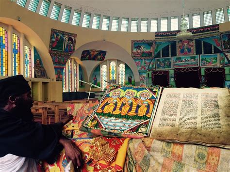 Orthodox Priest Ancient Bible Church Of St Mary Of Zion Axum Ethiopia