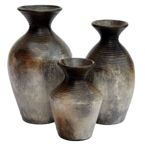 Buendia Black Vases Set Of 3 Black Vase Western Pottery Vase Set