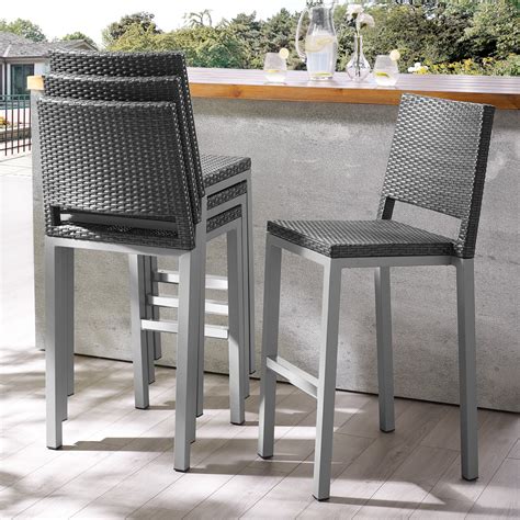 It is from the emerit production company. Plymouth Patio Aluminum 30-inch Outdoor Wicker Bar Stools ...