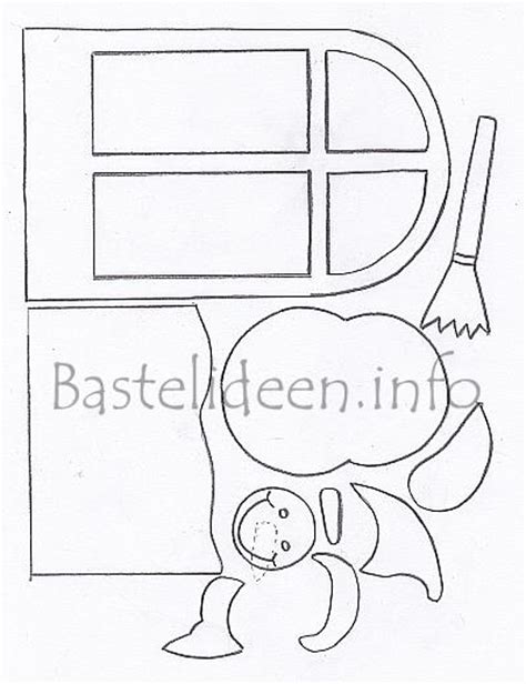 Download image mehr @ www.pinterest.de. Winter Bastelvorlage - Schneemann im Fenster Fensterbild