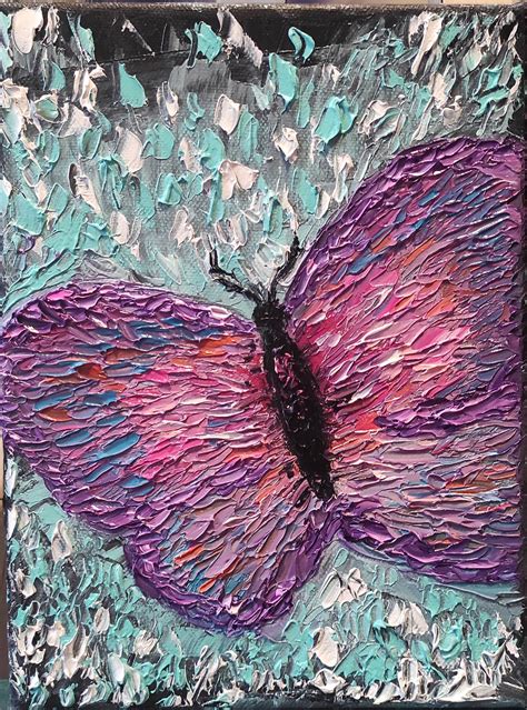 Butterfly Oil Painting Impasto Oil Butterfly Small Painting Etsy