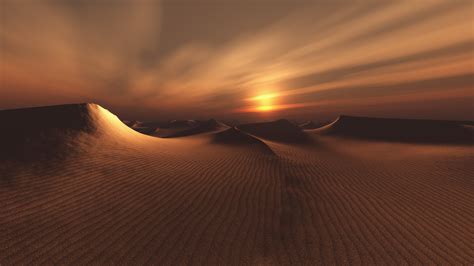 Sunset Desert Sky Nature Landscape Wallpaper Photography