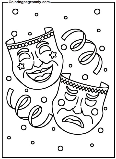Mardi Gras Mask Image Coloring Page Free Printable Coloring Pages