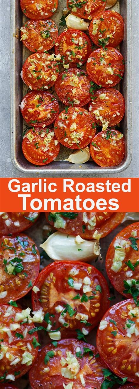 Garlic Roasted Tomatoes Easy And Healthy Roasted Tomatoes Topped With