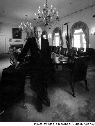 President Gerald R Ford Poses For Portrait In The Cabinet Room January