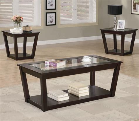 Rated 4.5 out of 5 stars. Brown Wood Coffee Table Set - Steal-A-Sofa Furniture ...