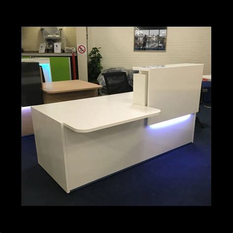 Tera Straight Reception Desk W Counter Top Light Panel Ada