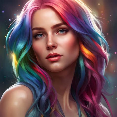 The Rainbow Haired Girl Ai Generated Artwork Nightcafe Creator