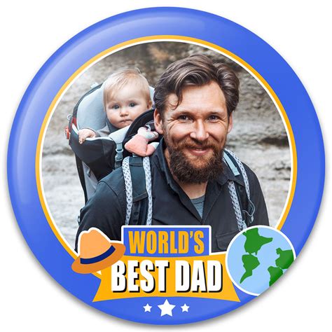 Worlds Best Dad Fathers Day Photo T Design Pure Buttons
