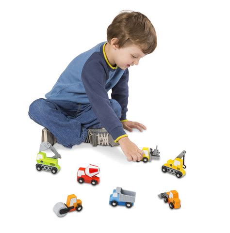 Melissa And Doug Wooden Construction Vehicles Toys And