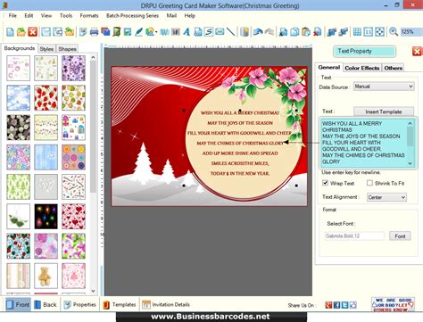Simply click the holder text in the card template to add your message. Greeting card maker software makes printable greetings for New Year