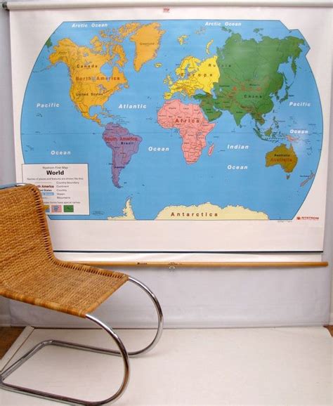 Pull Down World Map For Classroom Map Of World