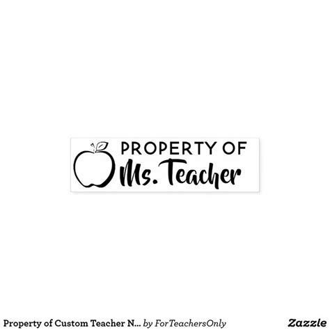 Property Of Custom Teacher Name Classroom Self Inking Stamp Zazzle Teacher Favorite Things