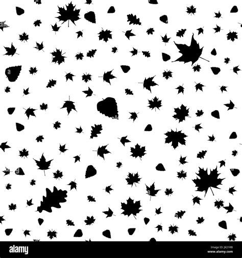 Seamless Pattern With Colorful Autumn Leaves Vector Illustration Stock