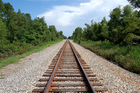 One Point Perspective Point Perspective Railroad Tracks