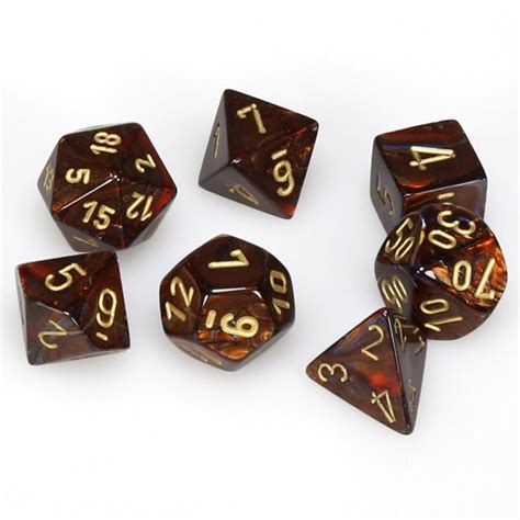 Chessex Polyhedral Dice 7d Scarab Blue Bloodgold Set Buy Online At