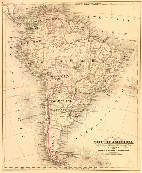 South America Map 1885 Original Art Antique Maps And Prints