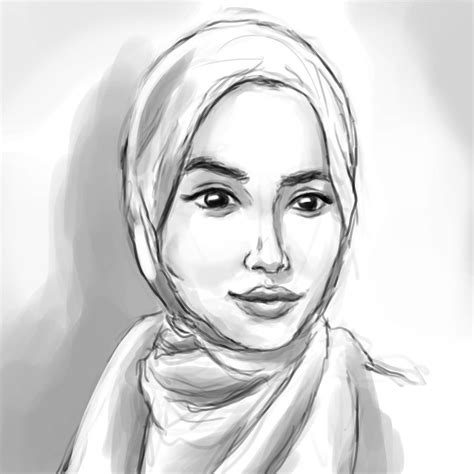 Hijab Girl Drawing Art Reihanhijab