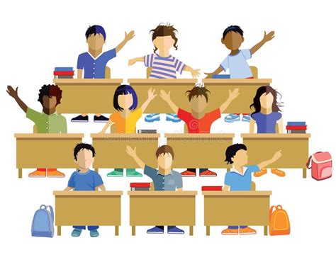 School Children Sitting At Their Desks Stock Photo Image 63608652